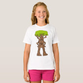 歩く木のキャラクター ファンタジーな木の生き物 Tシャツ (正面フル)