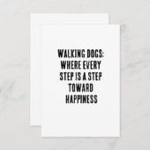 歩く犬:すべてのステップが~へのステップである サンキューカード (正面/裏面)