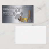 歩く犬 |ポー |金属の背景 名刺 (正面/裏面)