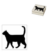 歩く猫シルエットアートスタンプ ラバースタンプ (押印)