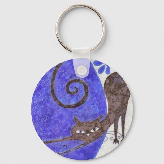 歩く猫 キーホルダー (正面)