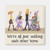 歩く相互ホームインクルーシブ引用文 マグネット (正面)