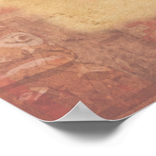 歩く美しいナバホ祈りの言葉ポスター ポスター (角)