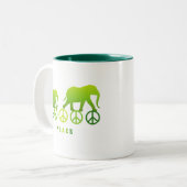 歩く象が平和に ツートーンマグカップ (正面左)