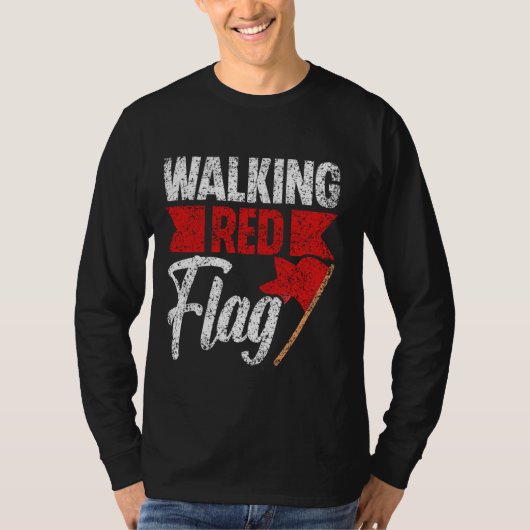 歩く赤旗おもしろいミームジョーク赤旗赤旗 Tシャツ (正面)