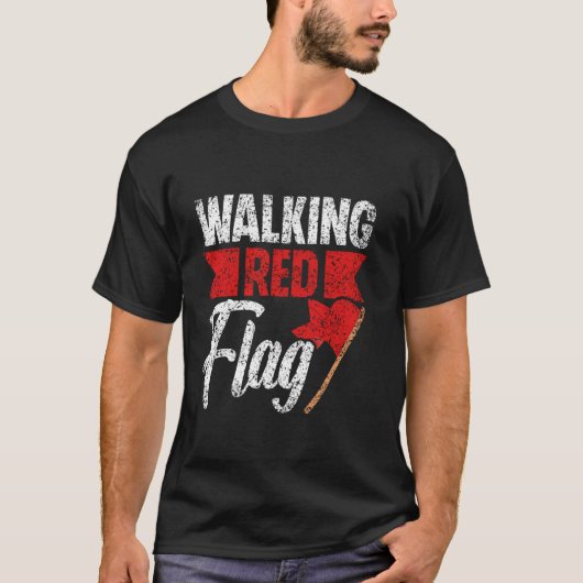 歩く赤旗おもしろいミームジョーク赤旗赤旗 Tシャツ (正面)