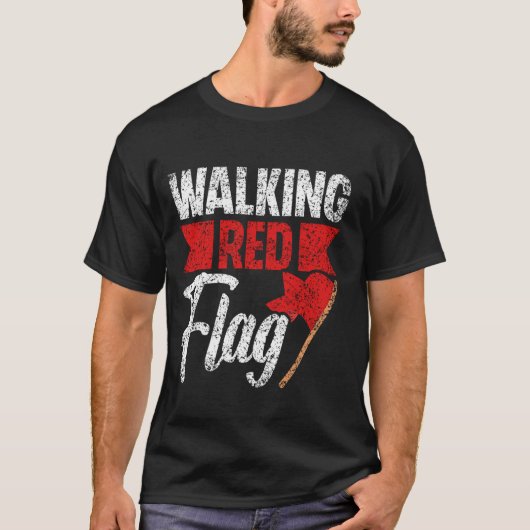 歩く赤旗おもしろいミームジョーク赤旗赤旗 Tシャツ (正面)