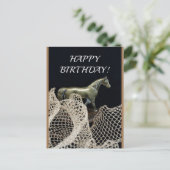 歩く馬の金ゴールドメタルで勝者の誕生日 ポストカード (スタンド正面)