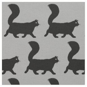 歩く黒猫パターン クール子猫恋人 ファブリック