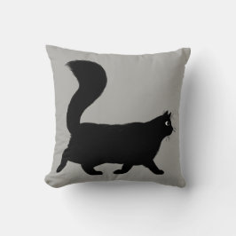 歩く黒猫 | ふわっクールとした尾の子猫 クッション