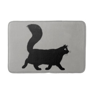 歩く黒猫 クール子猫恋人 バスマット