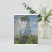 歩く、パラソルのある女性(1875) ポストカード (スタンド正面)