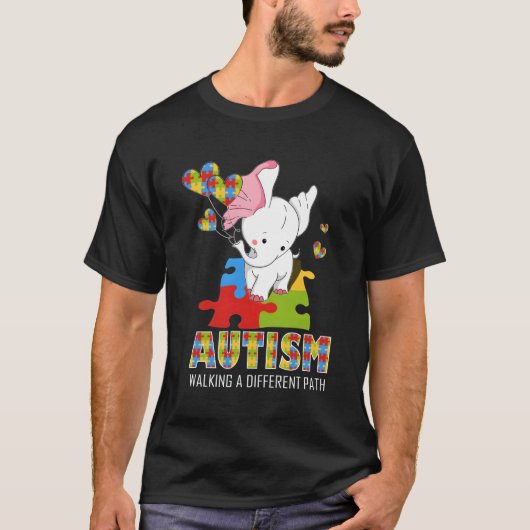 歩くA違うパス自閉症 Tシャツ (正面)