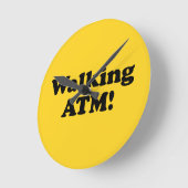 歩くATM! ラウンド壁時計 (傾斜)
