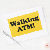 歩くATM! 長方形シール (封筒)