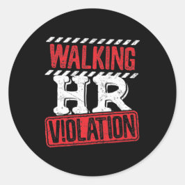 歩くHRおもしろい違反オフィス同僚 ラウンドシール