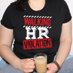 歩くHRおもしろい違反オフィス同僚 Tシャツ