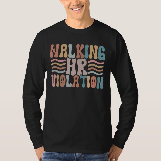 歩くHR違反おもしろいミーム人事 Tシャツ (正面)