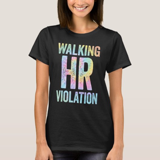 歩くHR違反ミーム絞り染め Tシャツ (正面)