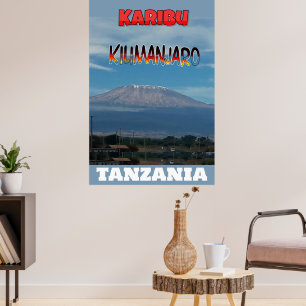 歩カッコいい人気があるく登り可能な山Kilimanjaro ポスター