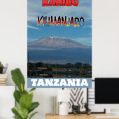 歩カッコいい人気があるく登り可能な山Kilimanjaro ポスター (ホームオフィス)