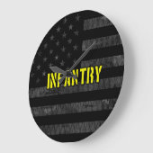 歩兵の米国国旗 ラージ壁時計 (傾斜)