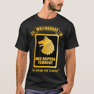 歩兵第27連隊ウルフハウンズNec Aspera Terre Tシャツ