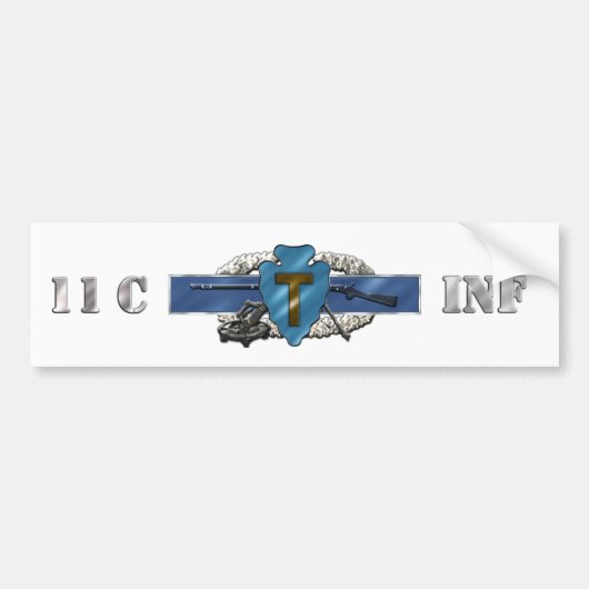 歩兵11C第36の歩兵部隊 バンパーステッカー (正面)