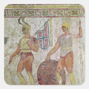 歩兵、Paestumからの墓絵画 スクエアシール