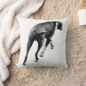 歩幅で静止 – 白黒 クッション (ブランケット)