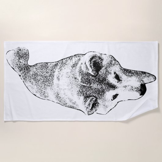 歩幅自信 ビーチタオル (正面)