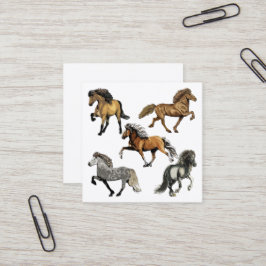歩行するアイスランドの馬 スクエア名刺
