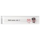 歩行の机用ネームプレートのかわいい漫画のブタ デスクネームプレート (正面)