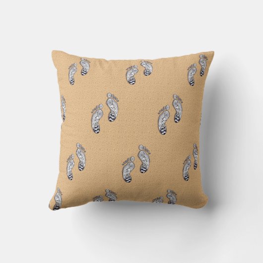 歩行の落書きの足の枕だけ クッション (裏面)