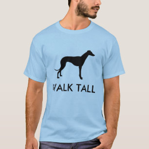 歩行の高いグレイハウンドのシルエットのTシャツ Tシャツ