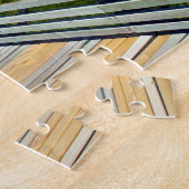 歩行はケープタウンの近くで大きい石の方に浜に引き上げます ジグソーパズル (側面)