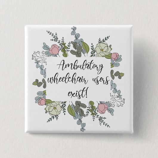 歩行型車いす使用者が存在 缶バッジ (正面)