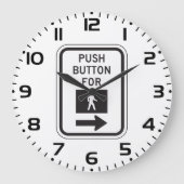 歩行歩行者横断標識用プッシュボタン ラージ壁時計 (正面)