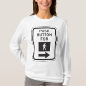歩行歩行者横断標識用プッシュボタン Tシャツ (正面)