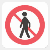 歩行者の道路標識なし スクエアシール (正面)