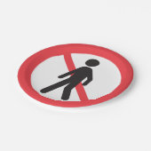 歩行者の道路標識なし ペーパープレート (アングル)