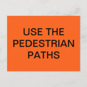 歩行者パス安全オレンジポスターを使用する ポストカード (正面)