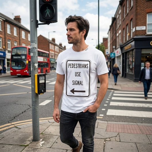 歩行者信号道路標識 メンズTシャツ Tシャツ