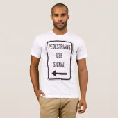 歩行者信号道路標識 メンズTシャツ Tシャツ (正面フル)