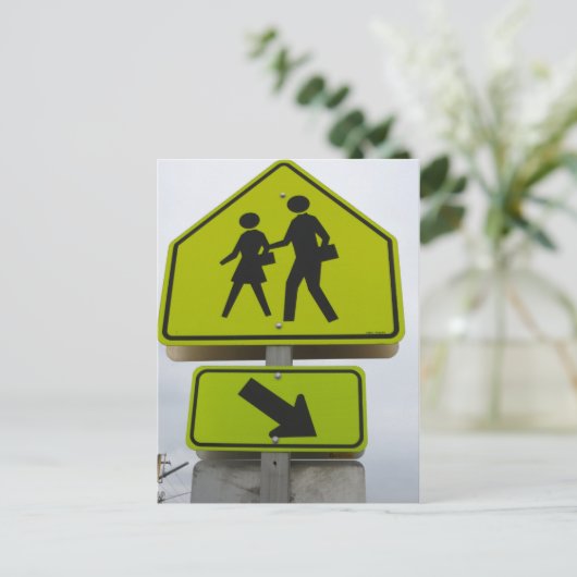 歩行者標識 ポストカード (スタンド正面)