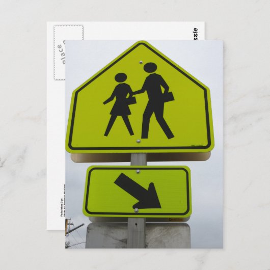 歩行者標識 ポストカード (正面/裏面)