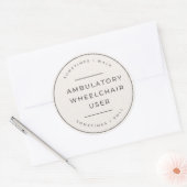 歩行車椅子利用者用バンパーステッカー ラウンドシール (封筒)