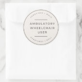 歩行車椅子利用者用バンパーステッカー ラウンドシール (バッグ)