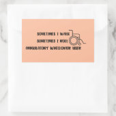 歩行車椅子利用者用バンパーステッカー 長方形シール (バッグ)