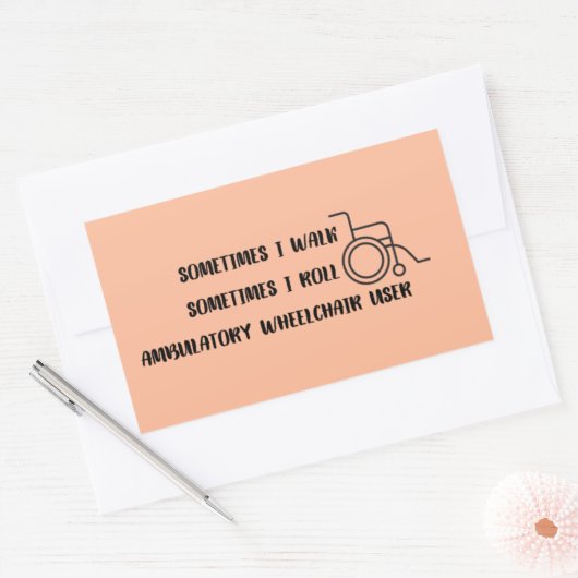 歩行車椅子利用者用バンパーステッカー 長方形シール (封筒)